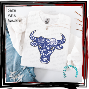 Floral Buffalo - blue