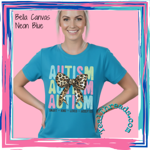 Autism Stacked Leopard Bow