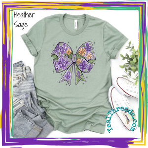 Floral Mardi Gras Bow
