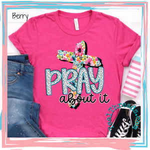 Pray About It Floral Cross