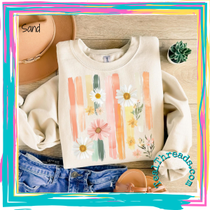 Watercolor Daisy Brushstrokes