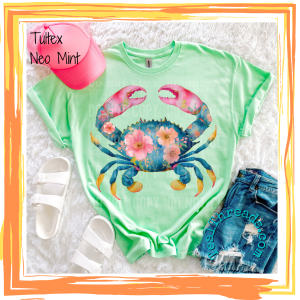 Watercolor Floral Crab