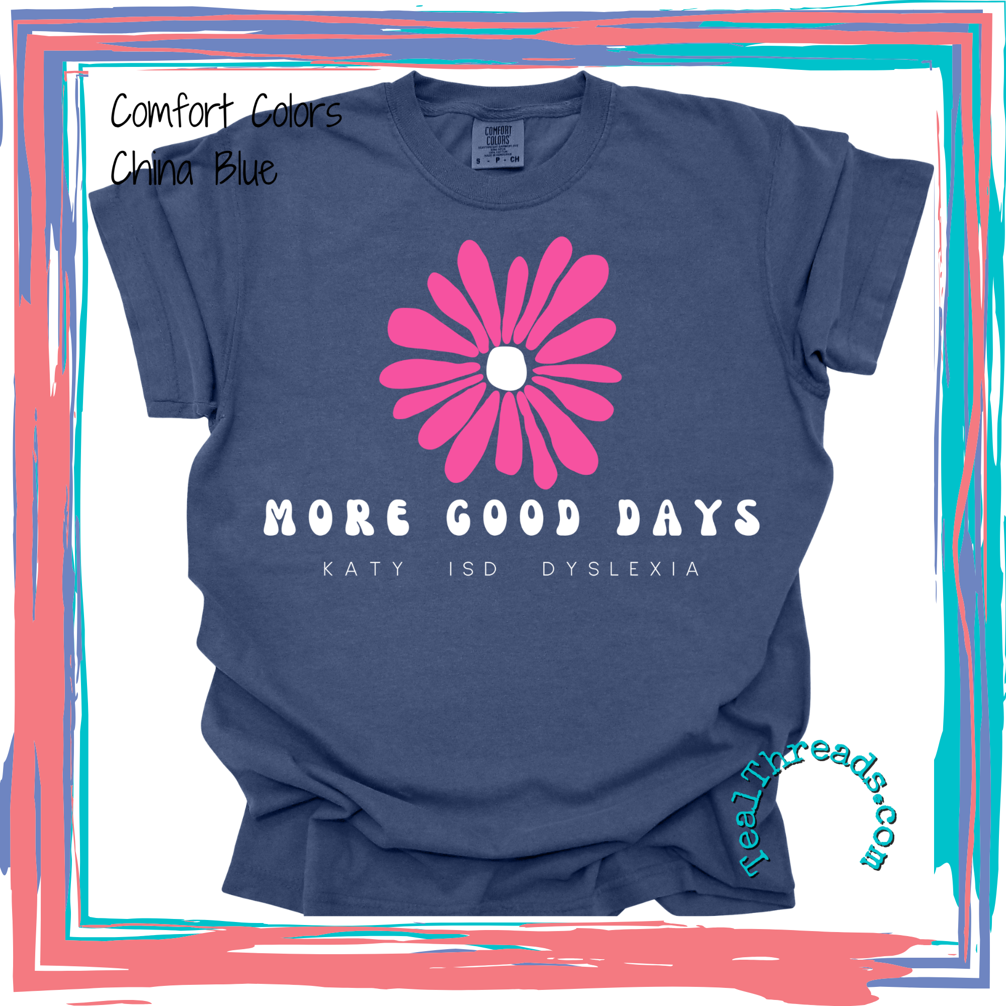 Dyslexia: More Good Days Flower - fuchsia/white