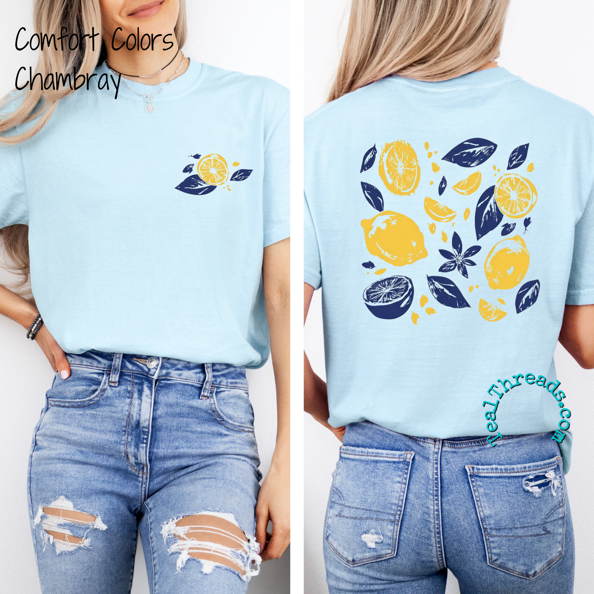 Lemons Yellow and Navy